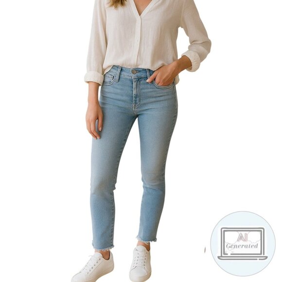 Mother Womens Jeans The Stunner Ankle Fray Crafty Side Stretch Denim Size 24 - Picture 1 of 15